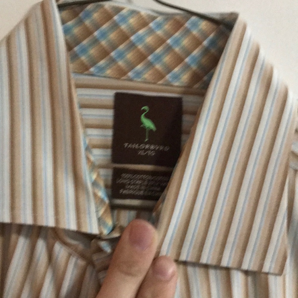 Tailorbyrd brown striped button down